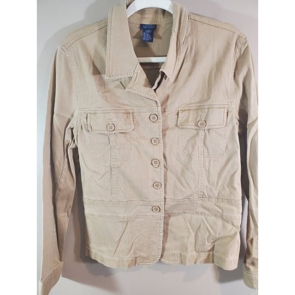 Vtg Y2K The Blues Button Down Tan Shacket, Sz XL - Picture 2 of 10
